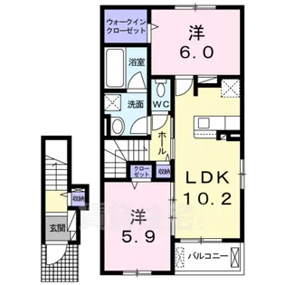 クレメント桜の町【2階】の間取り