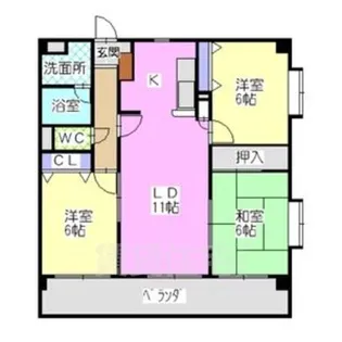 エアーシャトー六田【5階】の間取り