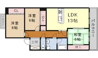 パークサイド鶴舞【1階】の間取り