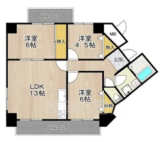 大阪府堺市堺区宿屋町西3丁【マンション】の間取り