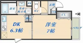 エストレヤ荒川【3階】の間取り