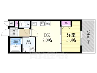 アドバンス京都北大路レフィナード【1階】の間取り