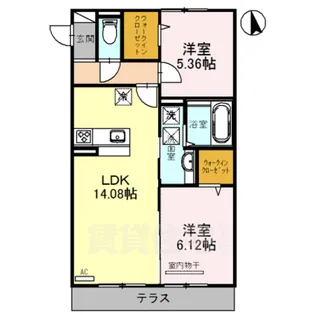 ラヴィベル栗東【1階】の間取り