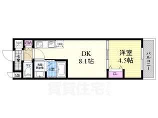アドバンス京都北大路レフィナード【5階】の間取り