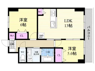 グランレブリー桂川グレイスレジデンス【4階】の間取り