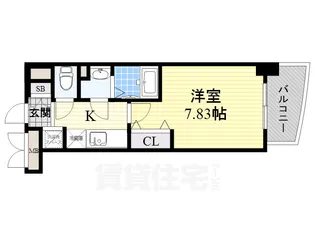 ラグゼ東三国5【9階】の間取り