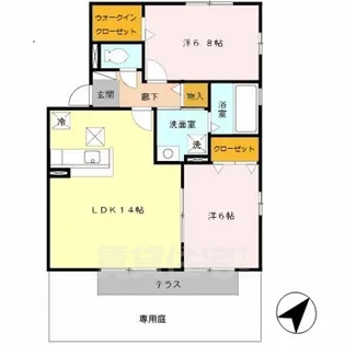 リビングタウン高山台B棟【1階】の間取り