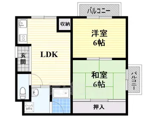 大阪府茨木市寺田町【マンション】の間取り