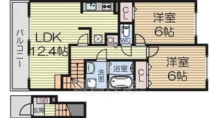 大阪府和泉市鶴山台2丁目【アパート】の間取り
