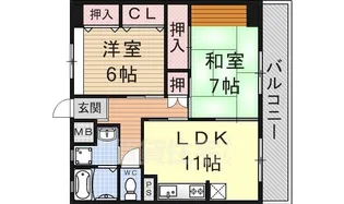 滋賀県栗東市下鈎【マンション】の間取り