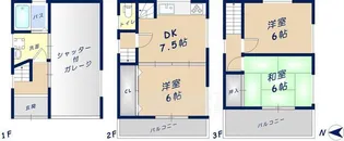 大阪府東大阪市善根寺町1丁目【一戸建】の間取り