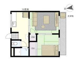 ユニメント鏡畑B棟【2階】の間取り