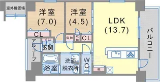 ワコーレザ・神戸トアロード【9階】の間取り