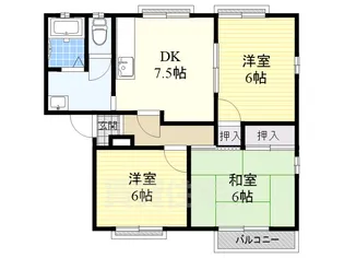 サンメゾンくすの木【2階】の間取り