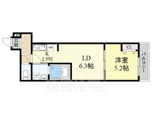 大阪府大阪市住吉区遠里小野6丁目【アパート】の間取り