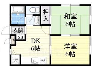 2DKの間取り画像