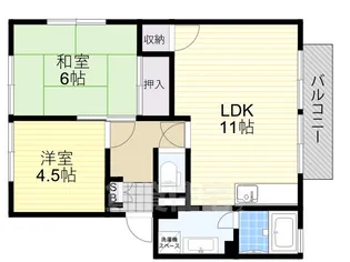 タウンコート西B【1階】の間取り
