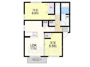 ロハス平城A棟【2階】の間取り