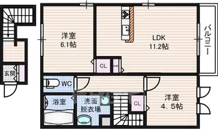 calme villageさいおんじ【2階】の間取り