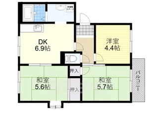 サンセットローズA棟【2階】の間取り