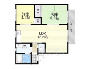 クレールコートB棟【1階】の間取り