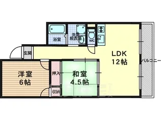 シャルム桂【4階】の間取り