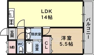 新栄プロパティー羽曳が丘【302号室】の間取り