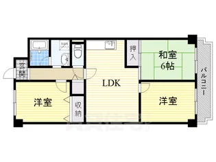 猪名川エクセルハイツ【1階】の間取り