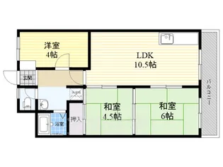 キッコーハイツ岡山手【3階】の間取り