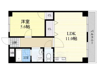 1LDKの間取り画像