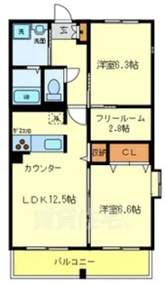 アビタシオンデュプルミエ【2階】の間取り