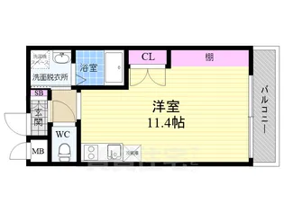アクアプレイス京都西陣【2階】の間取り