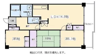 パークスクェアー【7階】の間取り