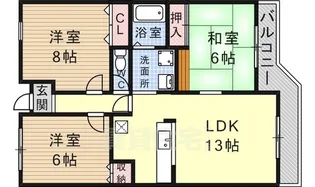 ランスロット・ファミ−ル【2階】の間取り