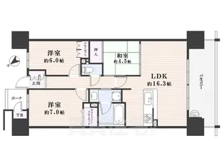 ザ・クリヴィアレジデンス【6階】の間取り