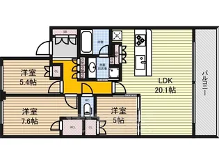 マストスクエア白壁【5階】の間取り