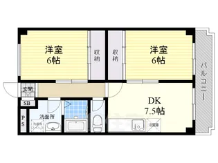 グローリ南草津【3階】の間取り