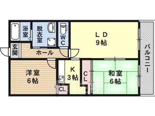 ウイングヒルズ羽曳野【2階】の間取り