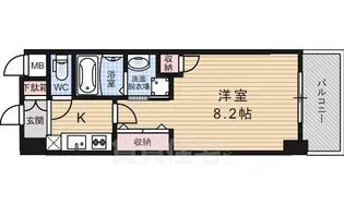 エスカーサ大阪WEST【7階】の間取り