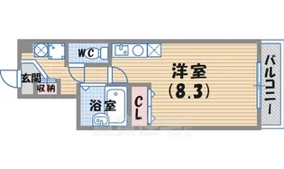 1Rの間取り画像