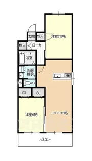 2LDKの間取り画像