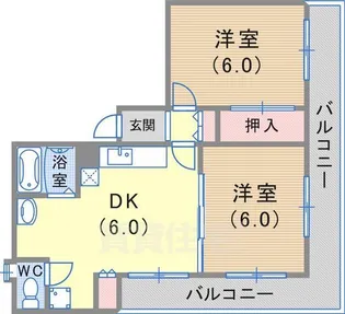 サンシャトー三宮【4階】の間取り