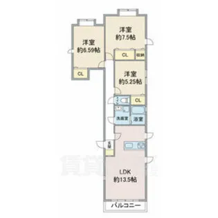 ヒルズ覚王山北【1階】の間取り