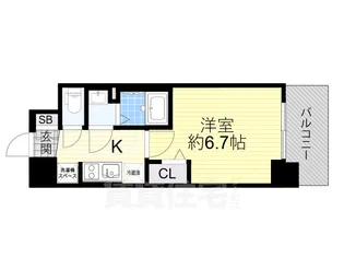 プレサンス塚本ミッドマーク【7階】の間取り