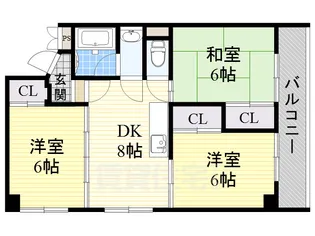 エル三津屋【2階】の間取り