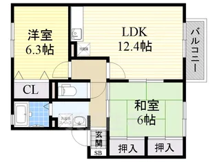 カサブランカII【1階】の間取り