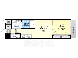 クローバー・レジデンスNISHIKITA【2階】の間取り