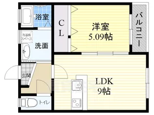 シェール中桜塚【1階】の間取り