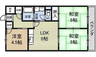 グリーンハイツ和【301号室】の間取り