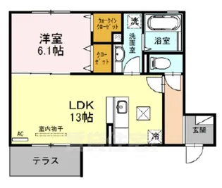 エスペランサ西難波【1階】の間取り